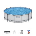 Basen stelażowy Steel Pro MAX 427x107 Szary 14FT BESTWAY 5w1 + Akcesoria