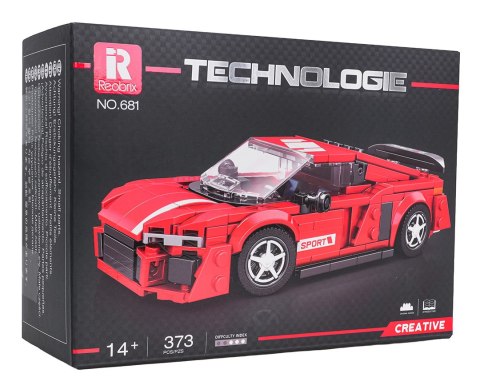 Zestaw Klocków Auto Sportowe Czerwone 373el.