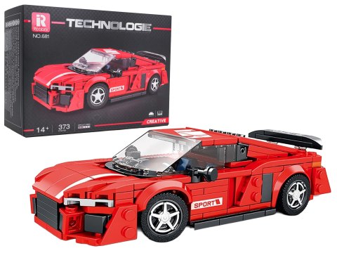 Zestaw Klocków Auto Sportowe Czerwone 373el.