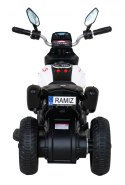 Motorek Fast Tourist na akumulator dla dzieci Biały + Audio + Światła + Ekoskóra