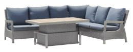 Zestaw mebli ogrodowych Royal Comfort techorattan szary + Duży Narożnik + Regulowany Stół + 13 Poduszek