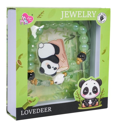 Zestaw Biżuterii Panda Zielona Bransoletka