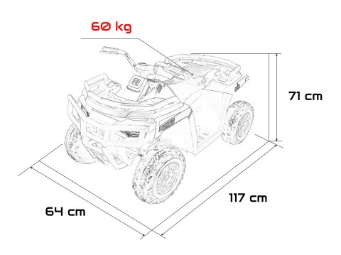 Pojazd Quad 4x4 ATV WOLF Biały