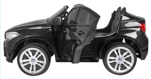 BMW X6M XXL dla 2 dzieci Lakier Czarny SUV + Pilot + Ekoskóra