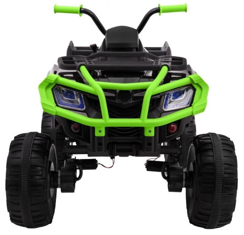 Quad XL ATV 2,4GHz na akumulator dla dzieci Czarno-Zielony + Pilot + Napęd 4x4 + Bagażnik + Wolny Start + EVA + Audio LED