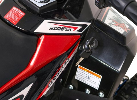 Quad E-STAR na akumulator Czerwony 35km/h + Silnik 1000W + Koła pompowane + Regulacja siedzenia
