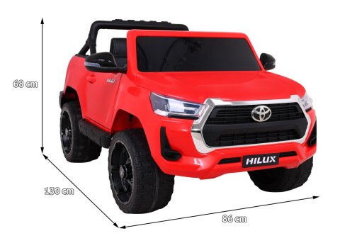 Toyota Hilux na akumulator dla dzieci Czerwony Pickup + Napęd 4x4 + Pilot