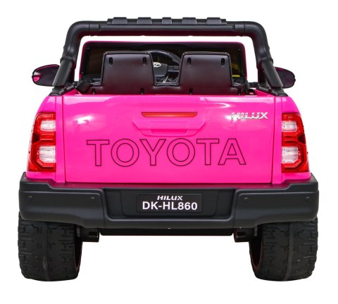 Toyota Hilux na akumulator dla dzieci, Różowy Pickup + Napęd 4x4 + Pilot